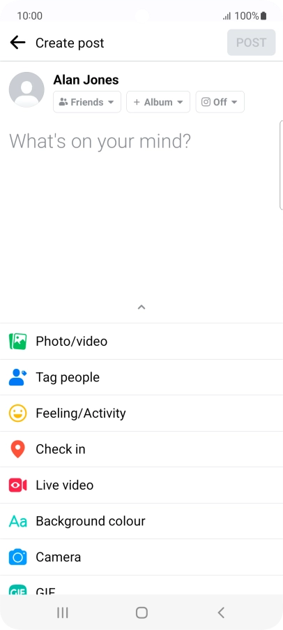 Press the text input field and key in the required text.
