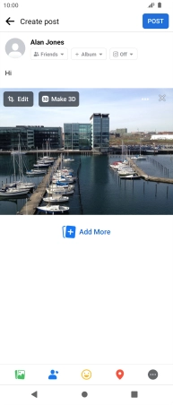 Write the required text and press POST.