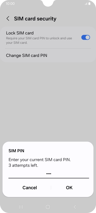 Key in your current PIN and press OK.