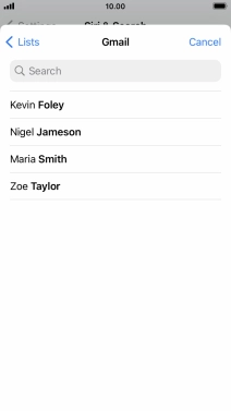 Press the required contact.