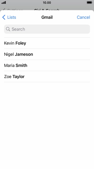 Press the required contact.