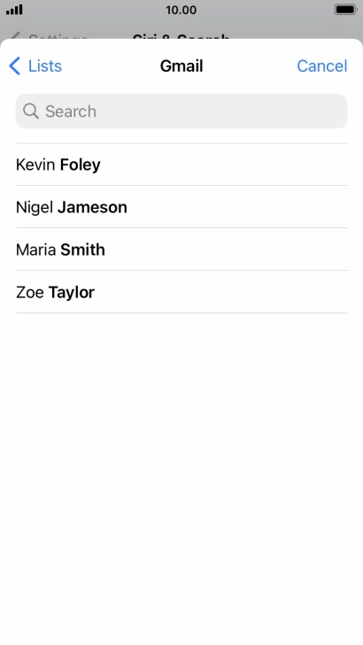 Press the required contact.