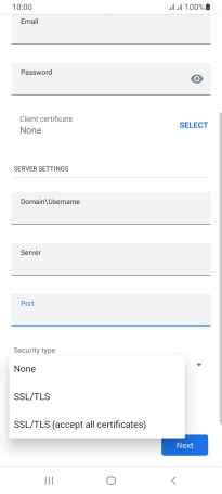 Press the required setting.