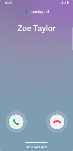 Press and drag the accept call icon right.