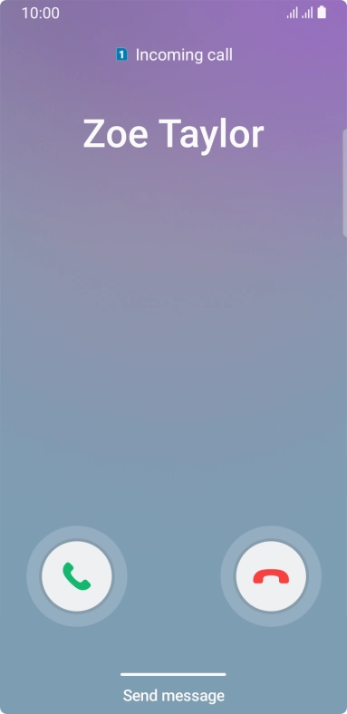 Press and drag the accept call icon right.