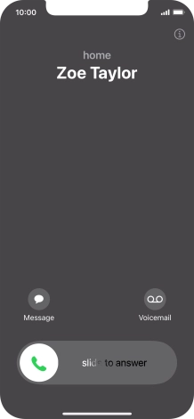 Press and drag the accept call icon right.