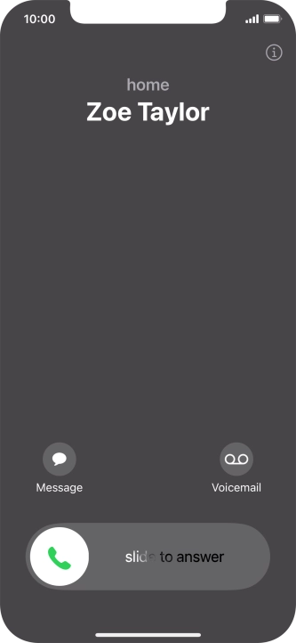 Press and drag the accept call icon right.