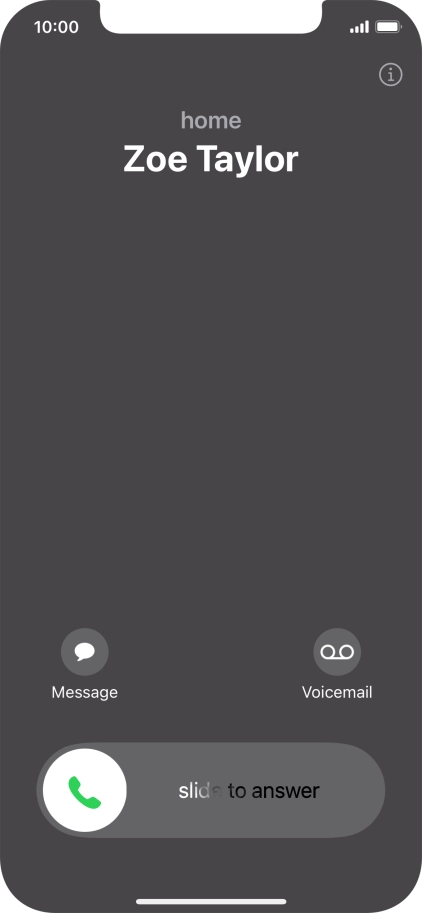 Press and drag the accept call icon right.
