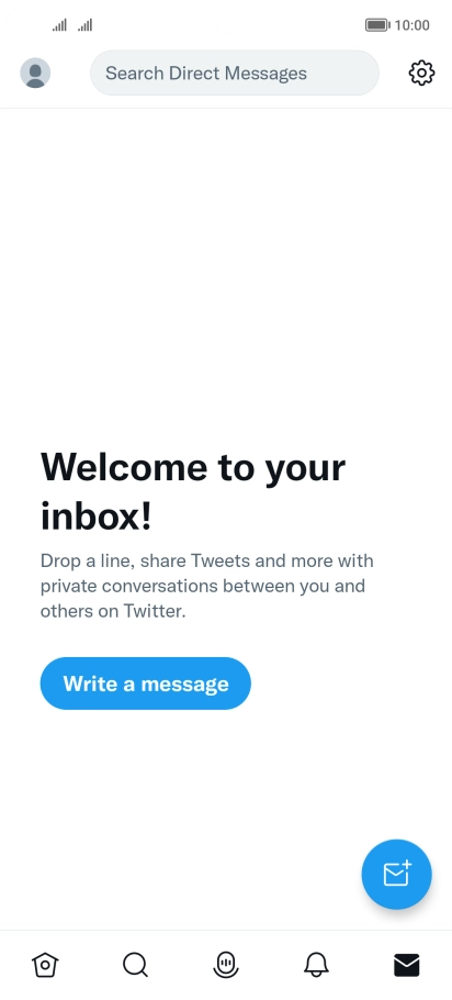 Press the new message icon. Press the new message icon.