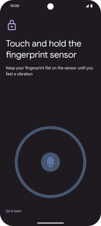 Follow the instructions on the screen to create the phone lock code using your fingerprint.