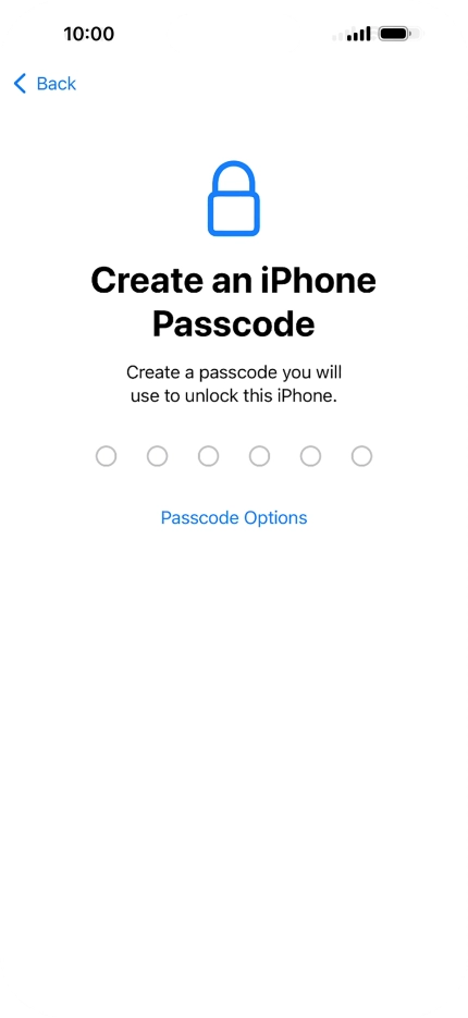 Press Passcode Options.