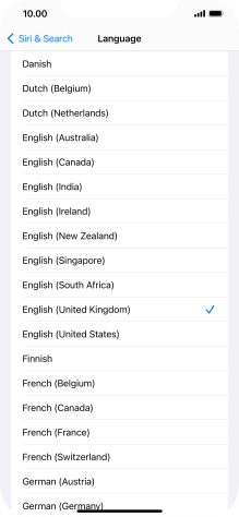 Press the required language.