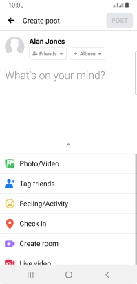 Press the text input field and key in the required text.
