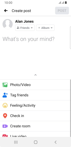 Press the text input field and key in the required text.
