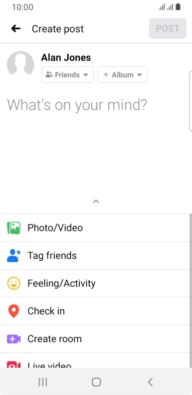 Press the text input field and key in the required text.