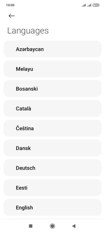 Press the required language.