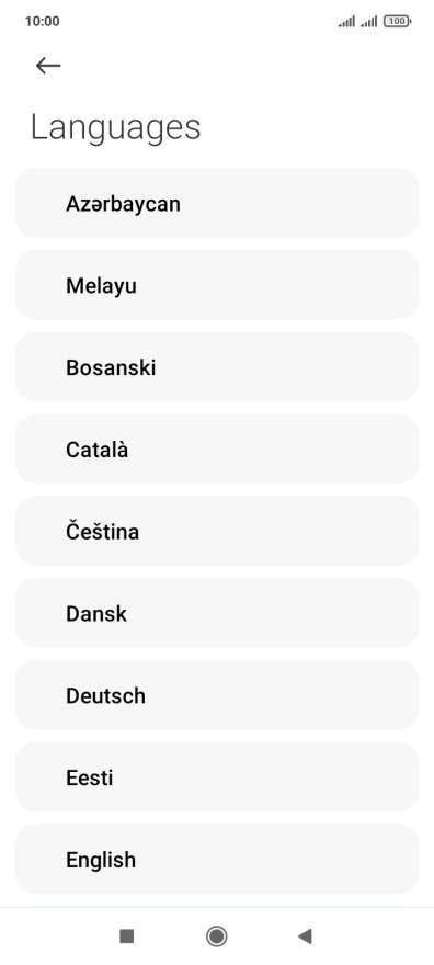 Press the required language.