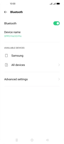Press the required Bluetooth device and follow the instructions on the screen to pair the device with your phone.