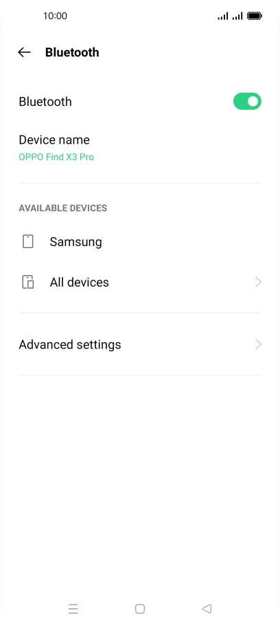 Press the required Bluetooth device and follow the instructions on the screen to pair the device with your phone.