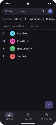 Press the new contact icon.