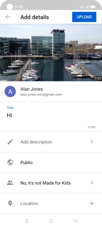 Key in the required text and press UPLOAD.
