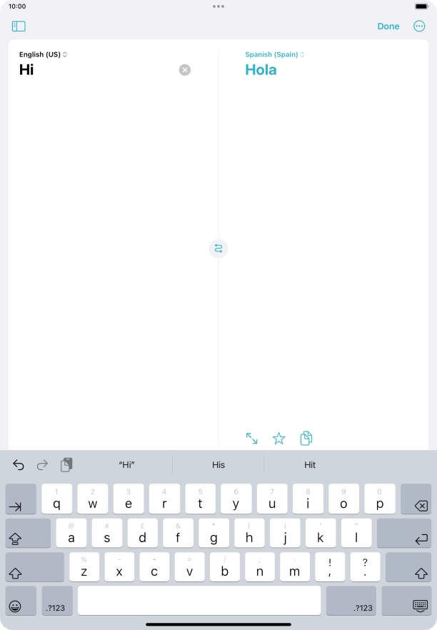 Press the enter icon.