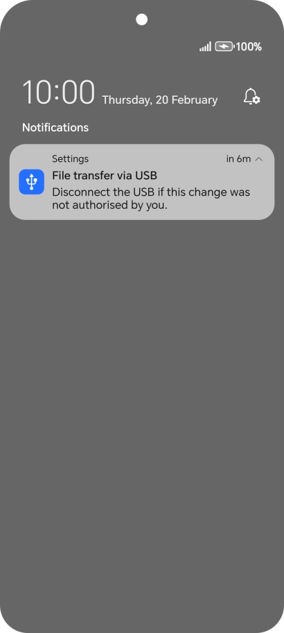Press the USB icon. Press the USB icon.