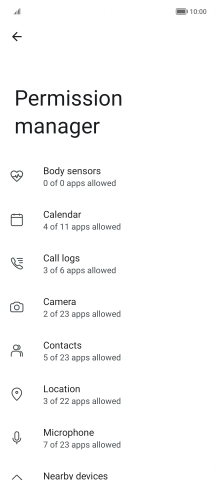 Press the required category.