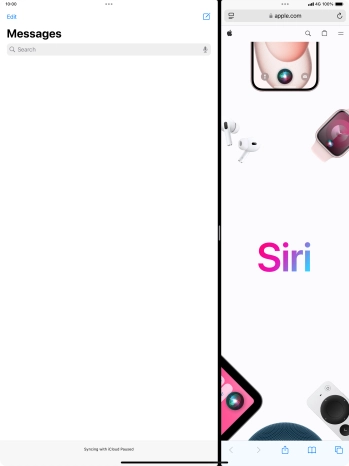 The applications are now displayed on a split screen.