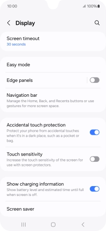 Press Screen timeout.