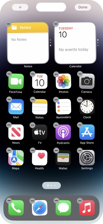 Press the home screen icon. Press the home screen icon.