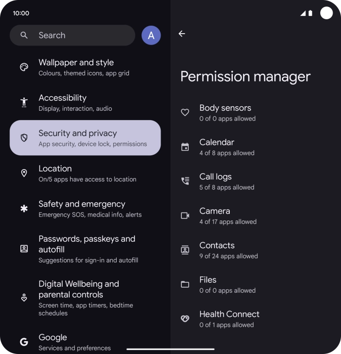 Press the required phone function.