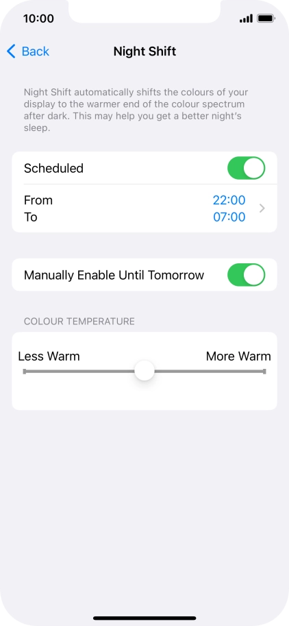 Press and drag the indicator below 