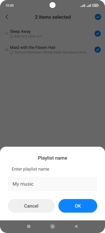 Key in a name for the playlist and press OK.