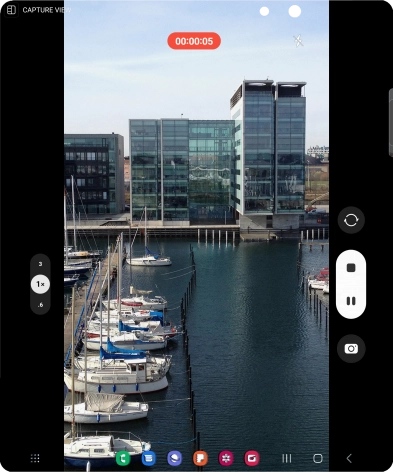Press the stop icon to stop recording.