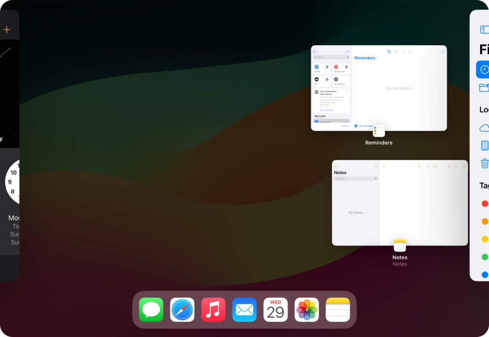 Press the required application.