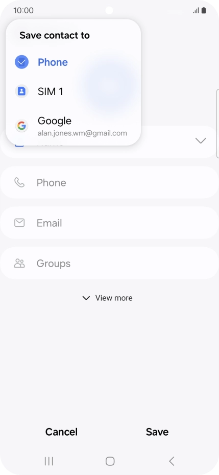 Press the required Google account. Press the required Google account.