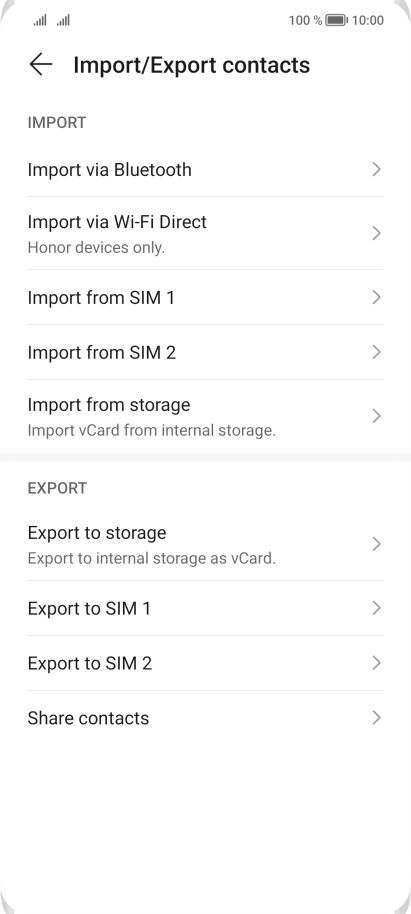 Press Import from ‹SIM›.