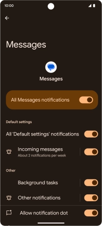 Press the indicator next to 
