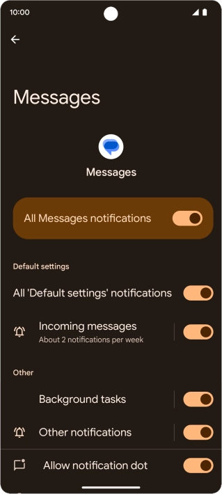 Press the indicator next to 