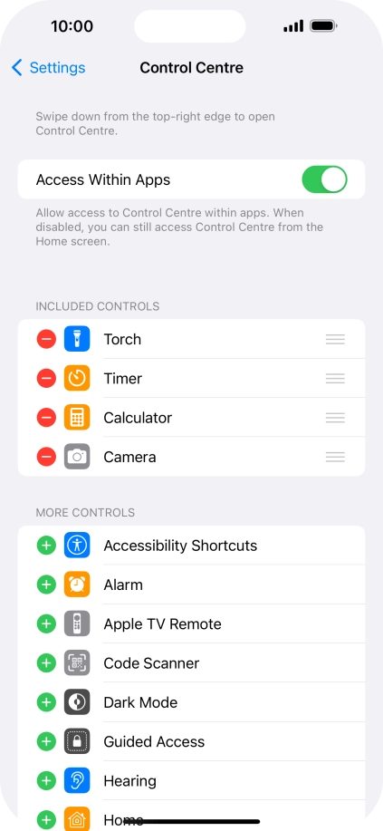Press the indicator next to 
