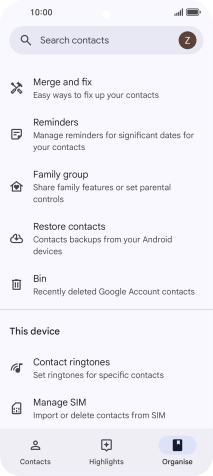 Press Manage SIM. Press Manage SIM.