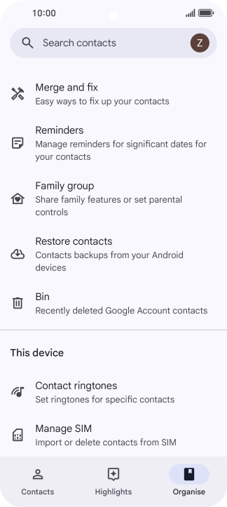 Press Manage SIM. Press Manage SIM.