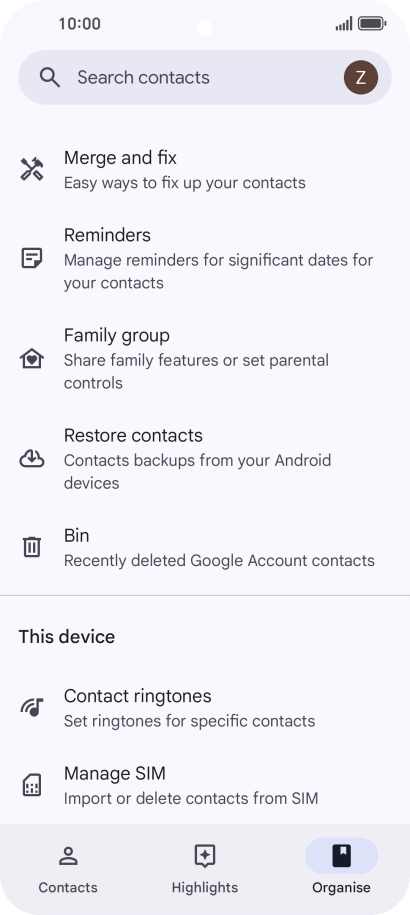 Press Manage SIM. Press Manage SIM.
