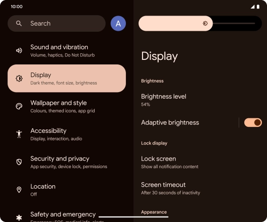 Drag the indicator right or left to set the brightness manually. Drag the indicator right or left to set the brightness manually.