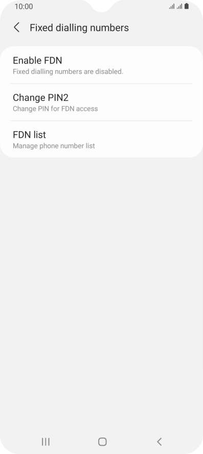 Press Enable FDN. Press Enable FDN.