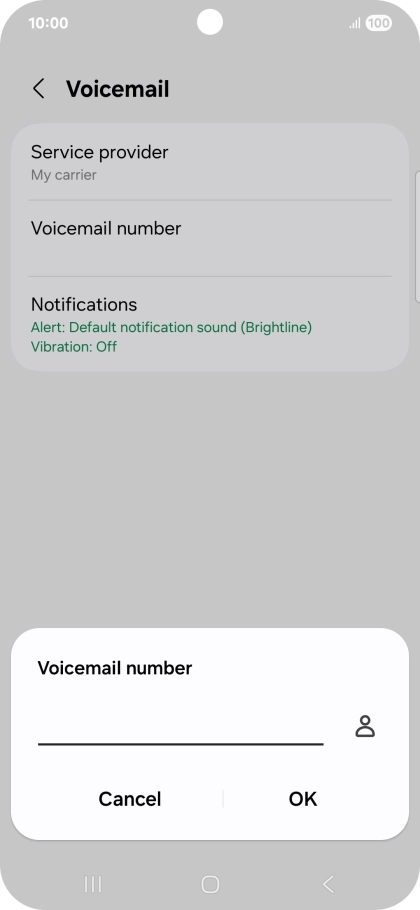 Key in +447836121121 and press OK.