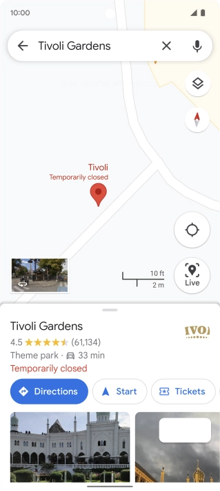 Press the destination at the bottom of the screen.
