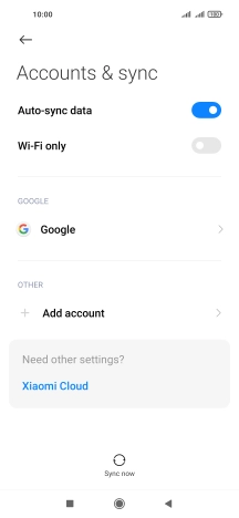Press the required account.