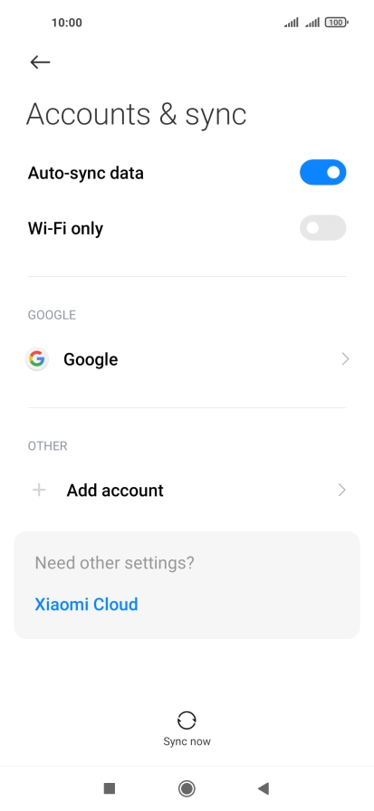Press the required account.